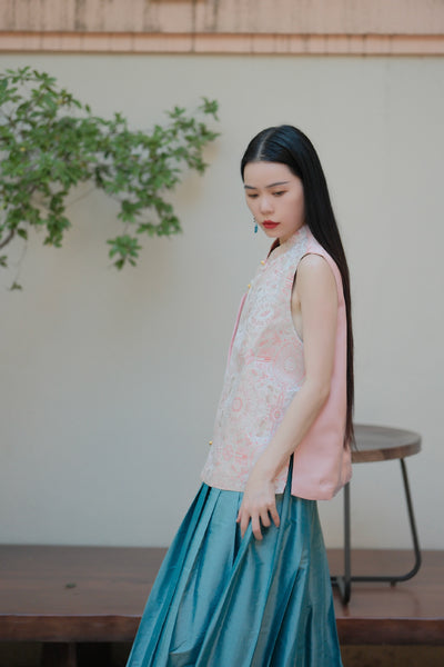 New Chinese-Style Pink Vest
