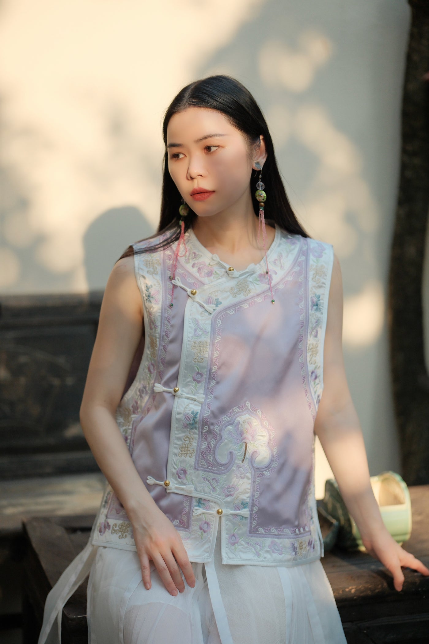 Pale Purple New Chinese Vest