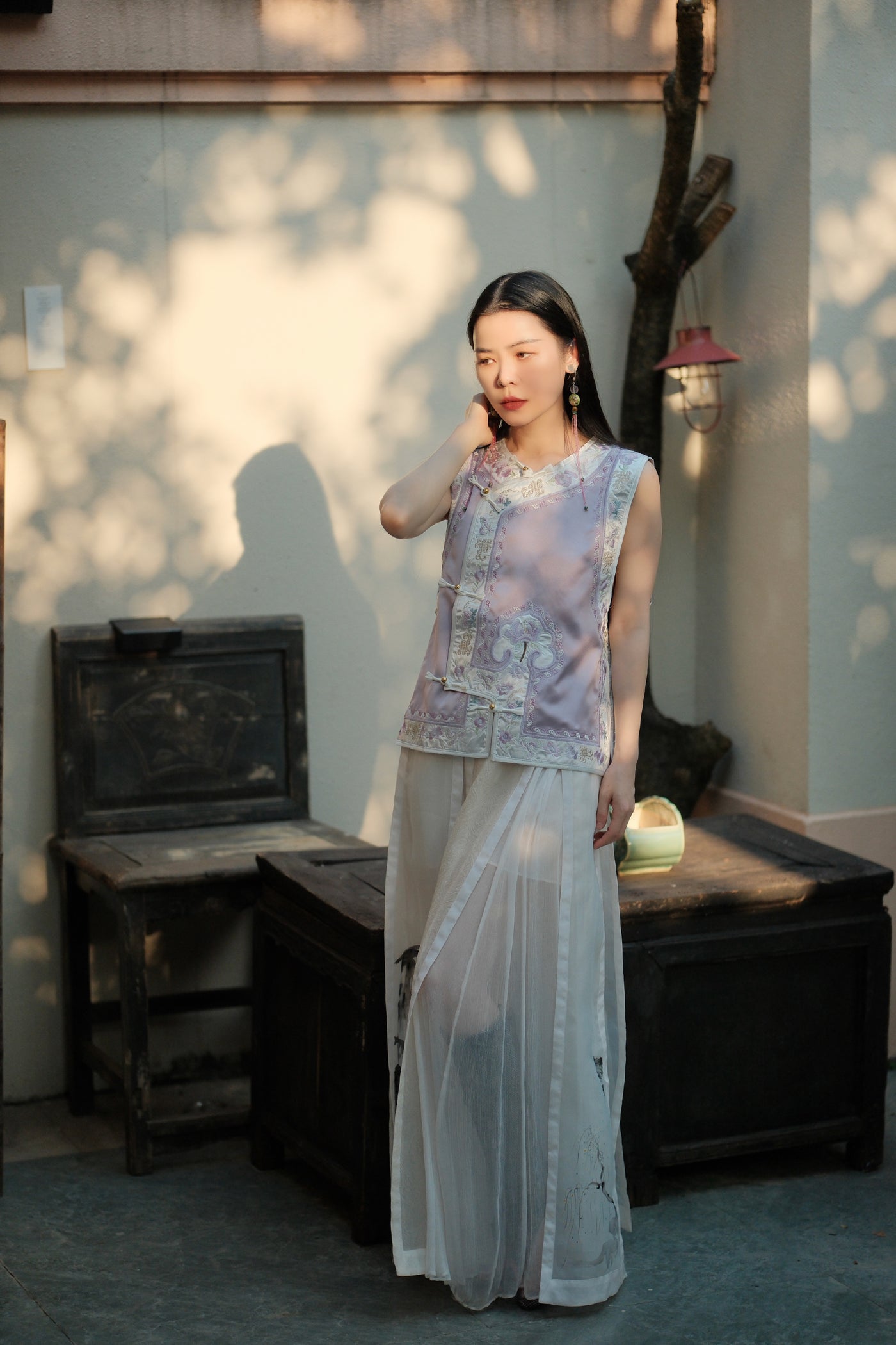 Pale Purple New Chinese Vest