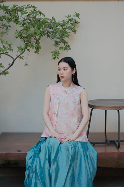 New Chinese-Style Pink Vest