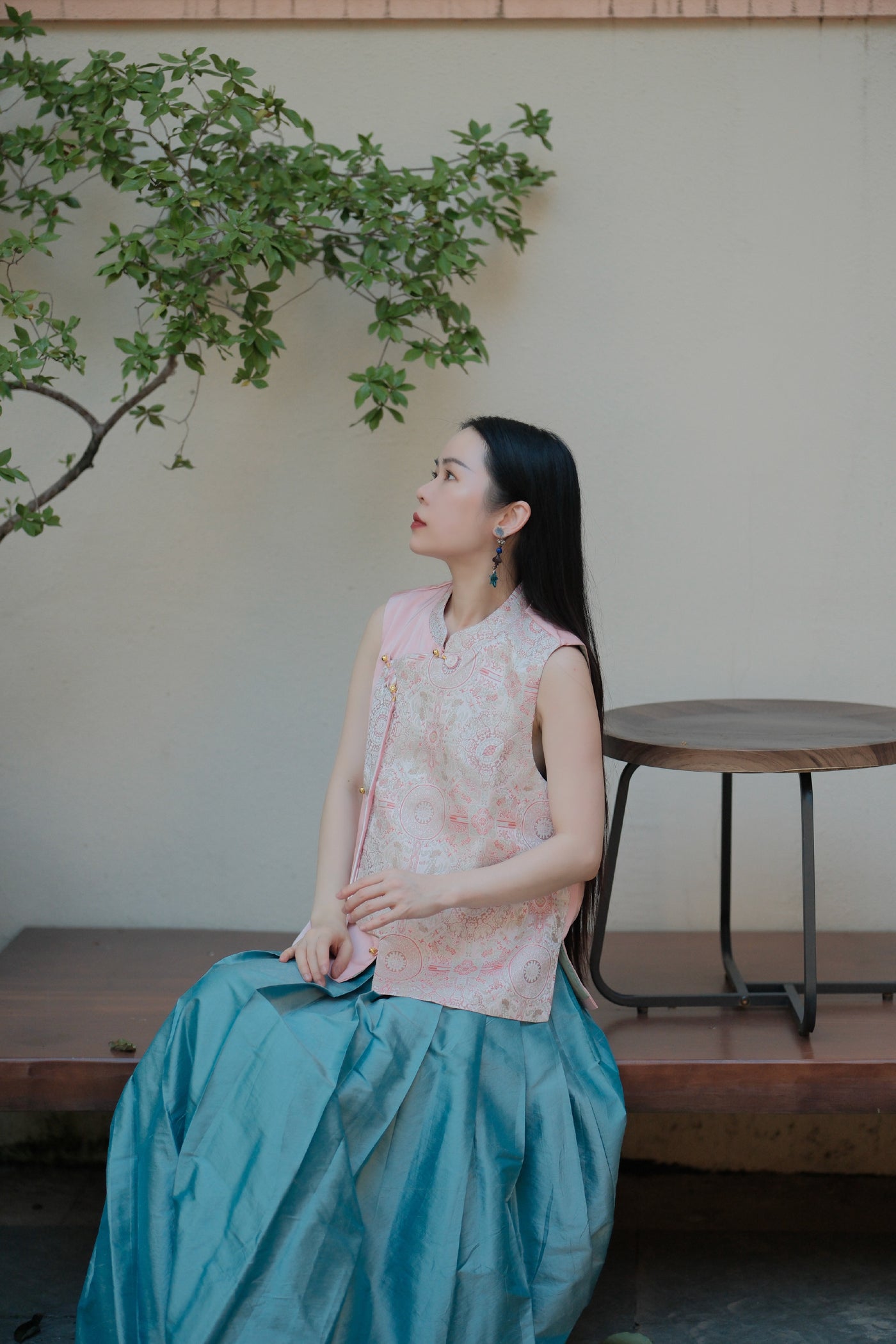 New Chinese-Style Pink Vest