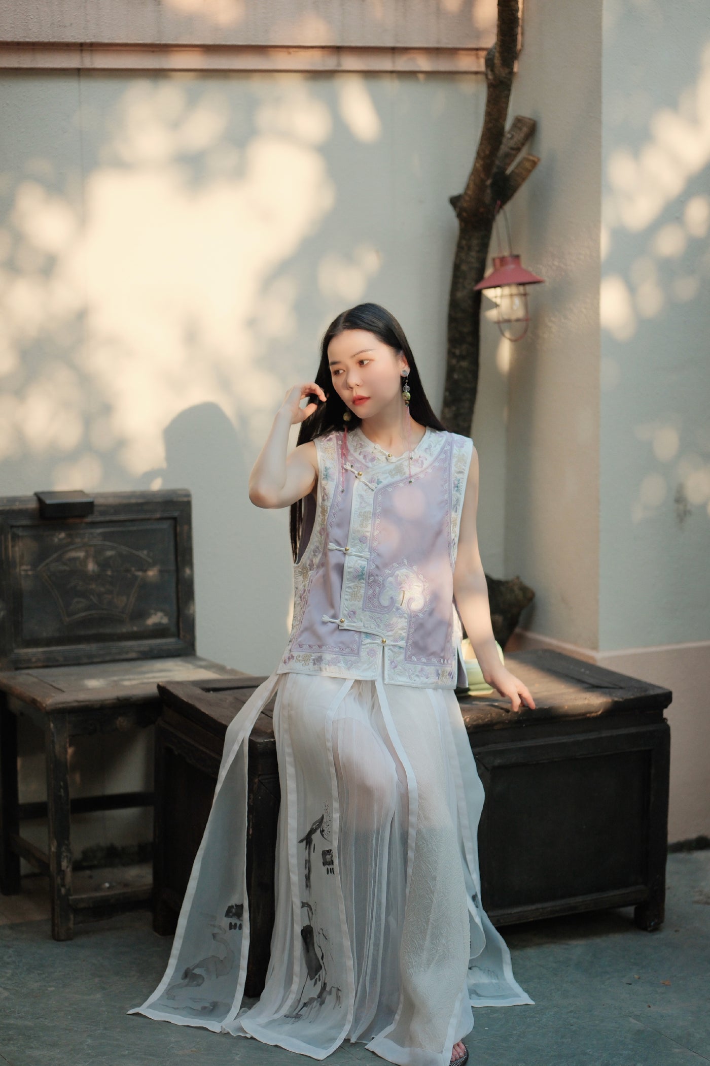Pale Purple New Chinese Vest