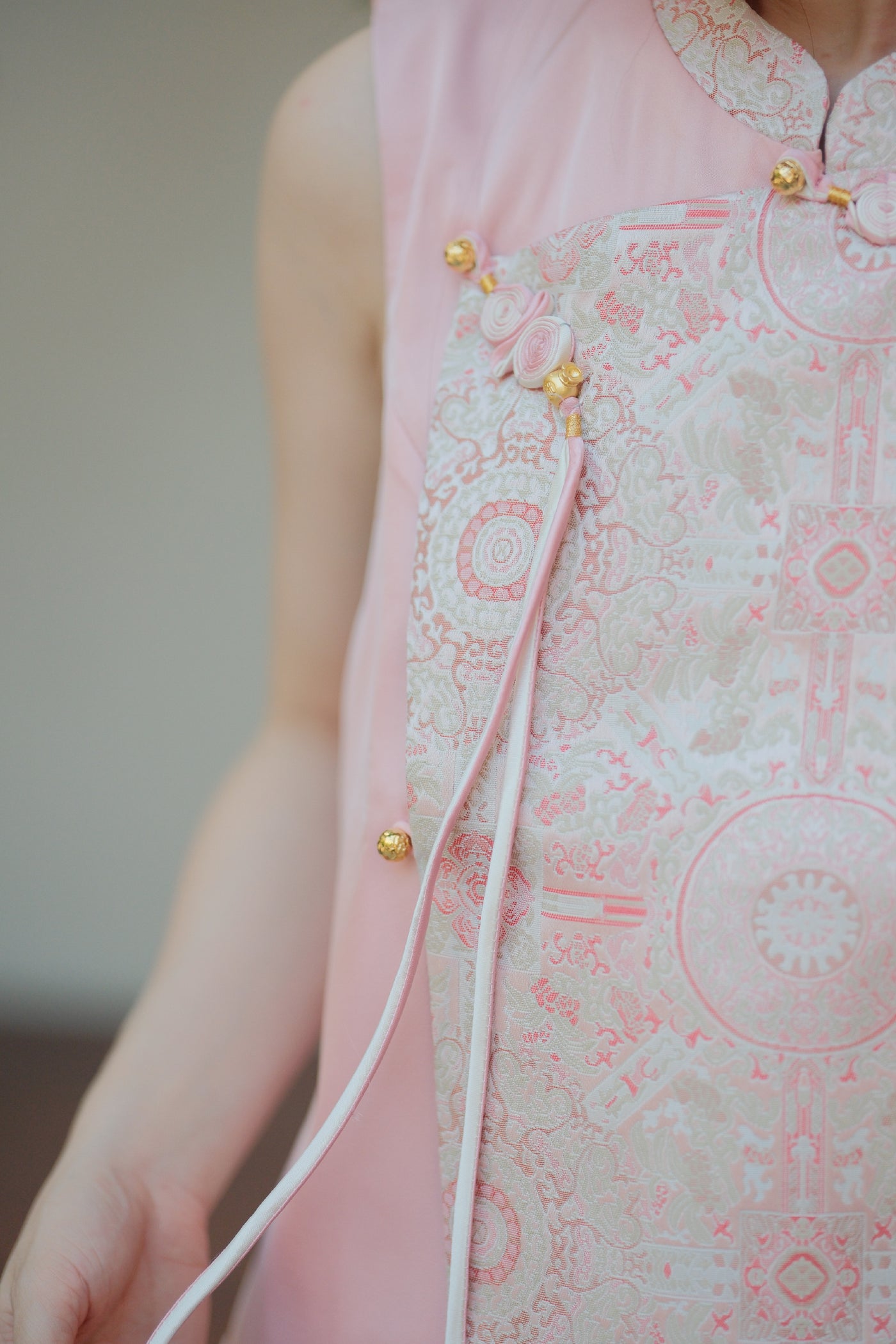 New Chinese-Style Pink Vest