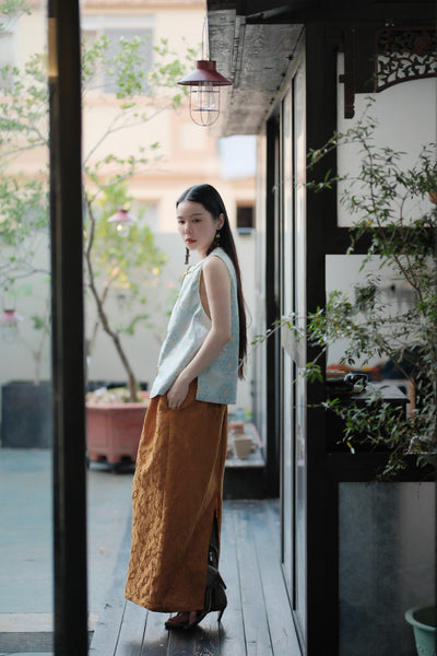 Moon White New Chinese Vest