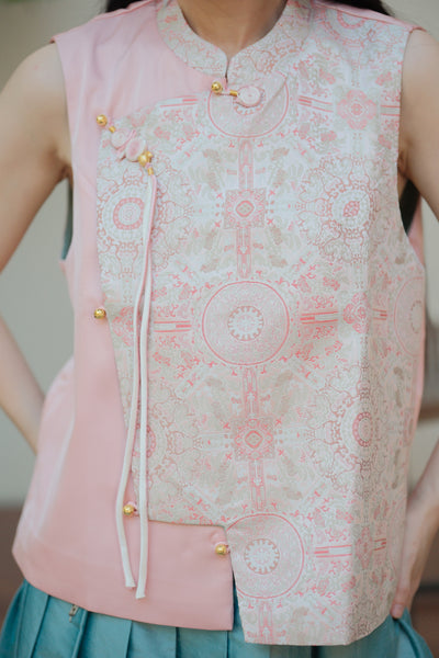 New Chinese-Style Pink Vest