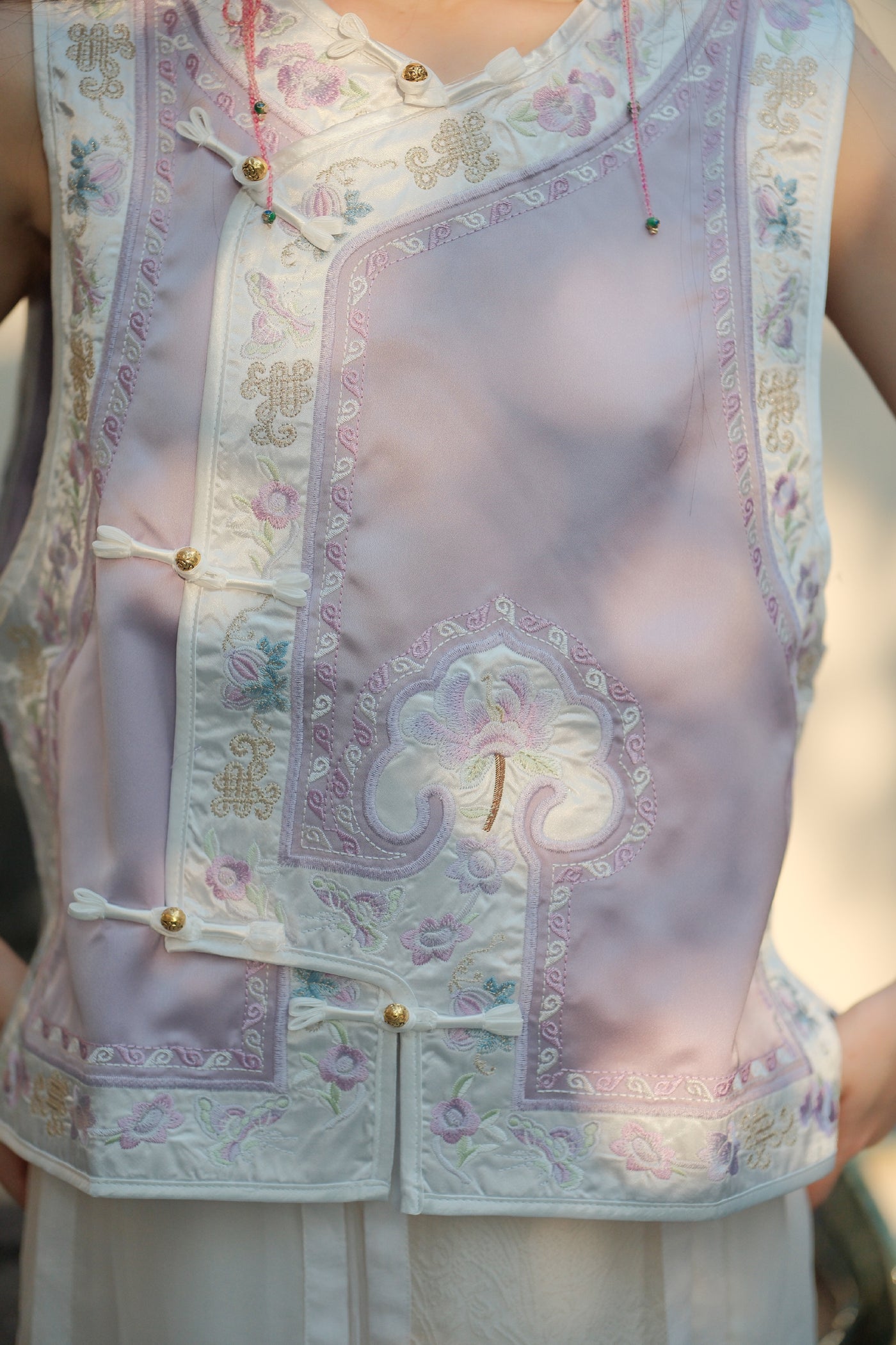 Pale Purple New Chinese Vest