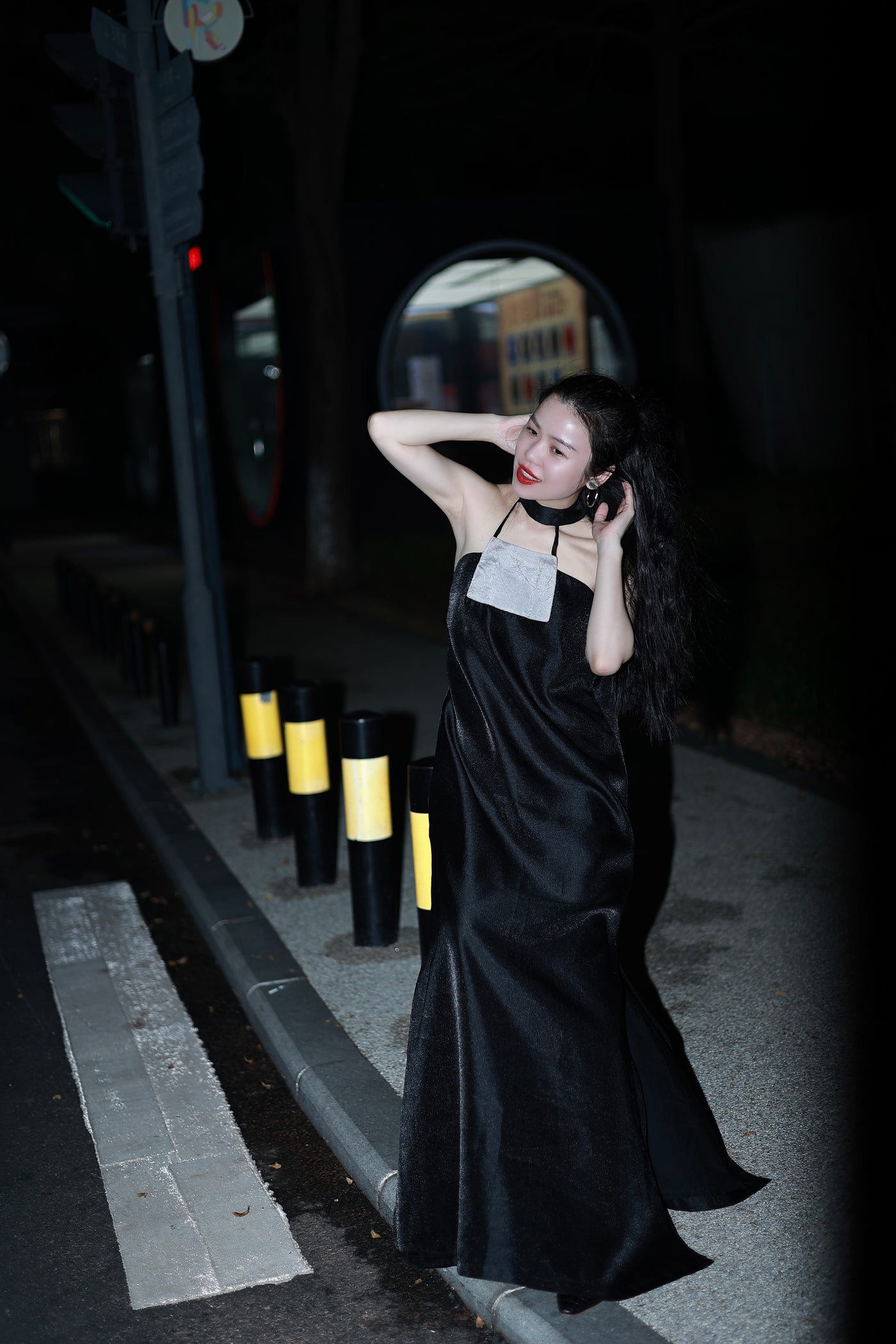 Black slip dress