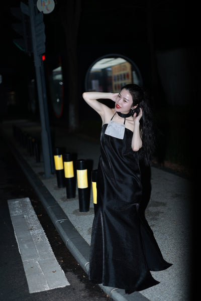 Black slip dress