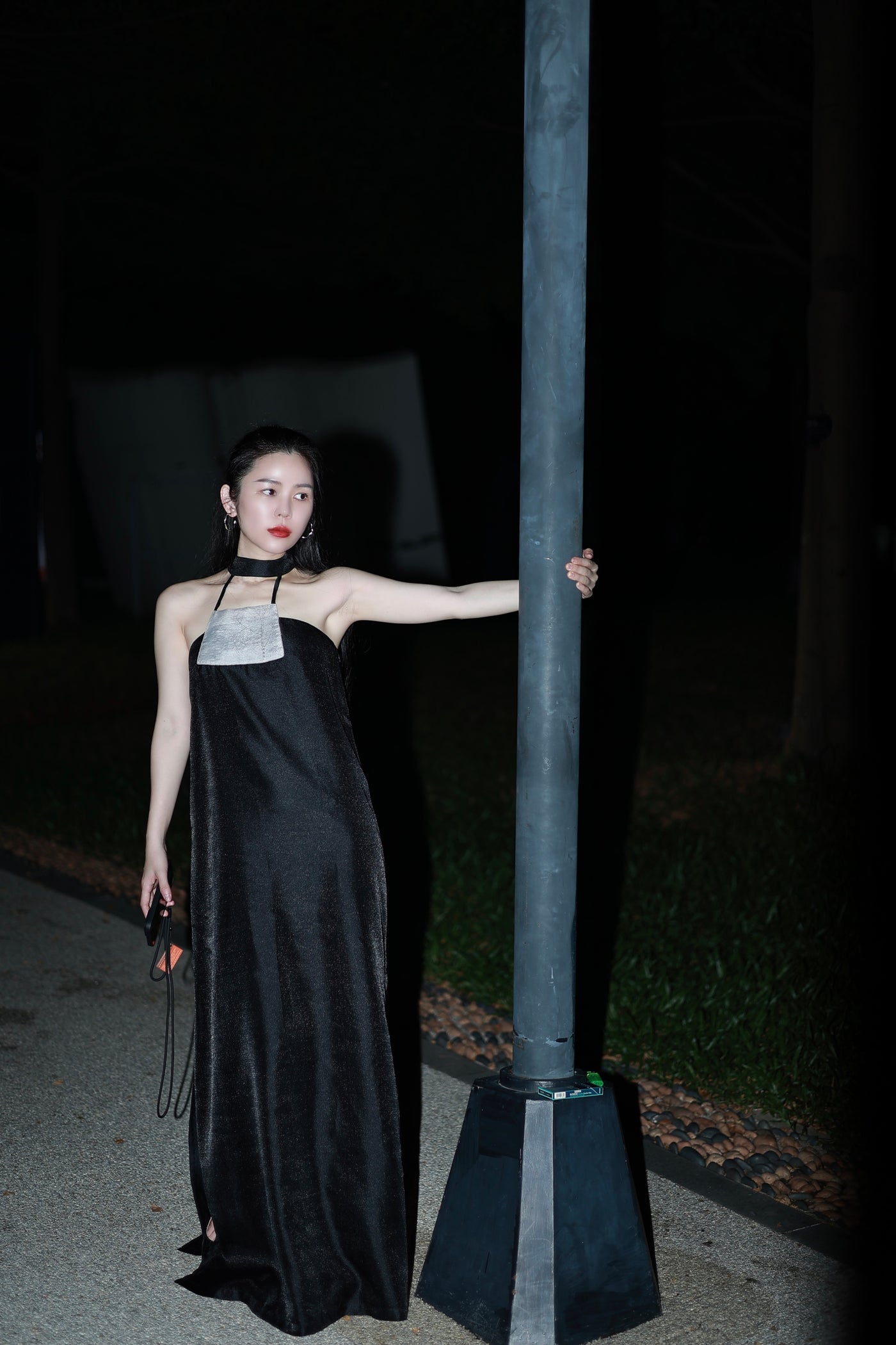 Black slip dress