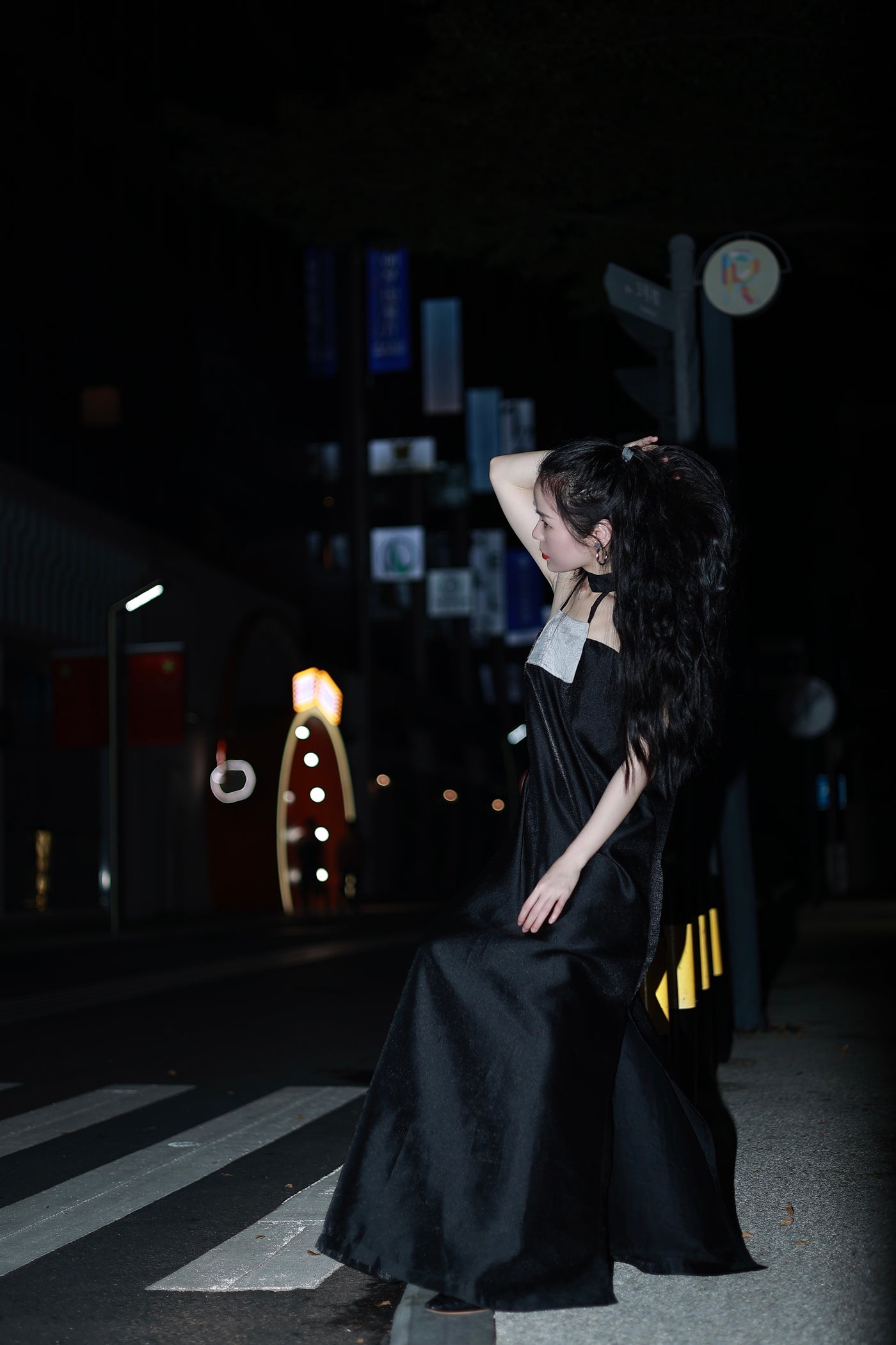 Black slip dress