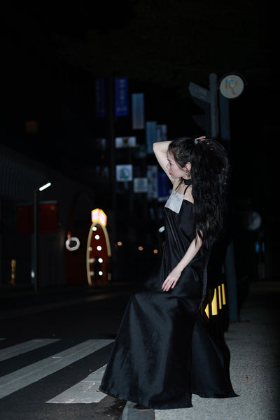 Black slip dress