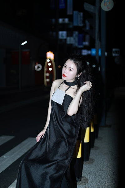 Black slip dress