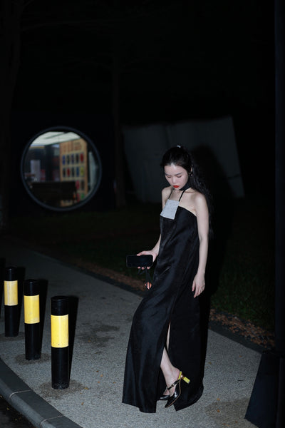 Black slip dress