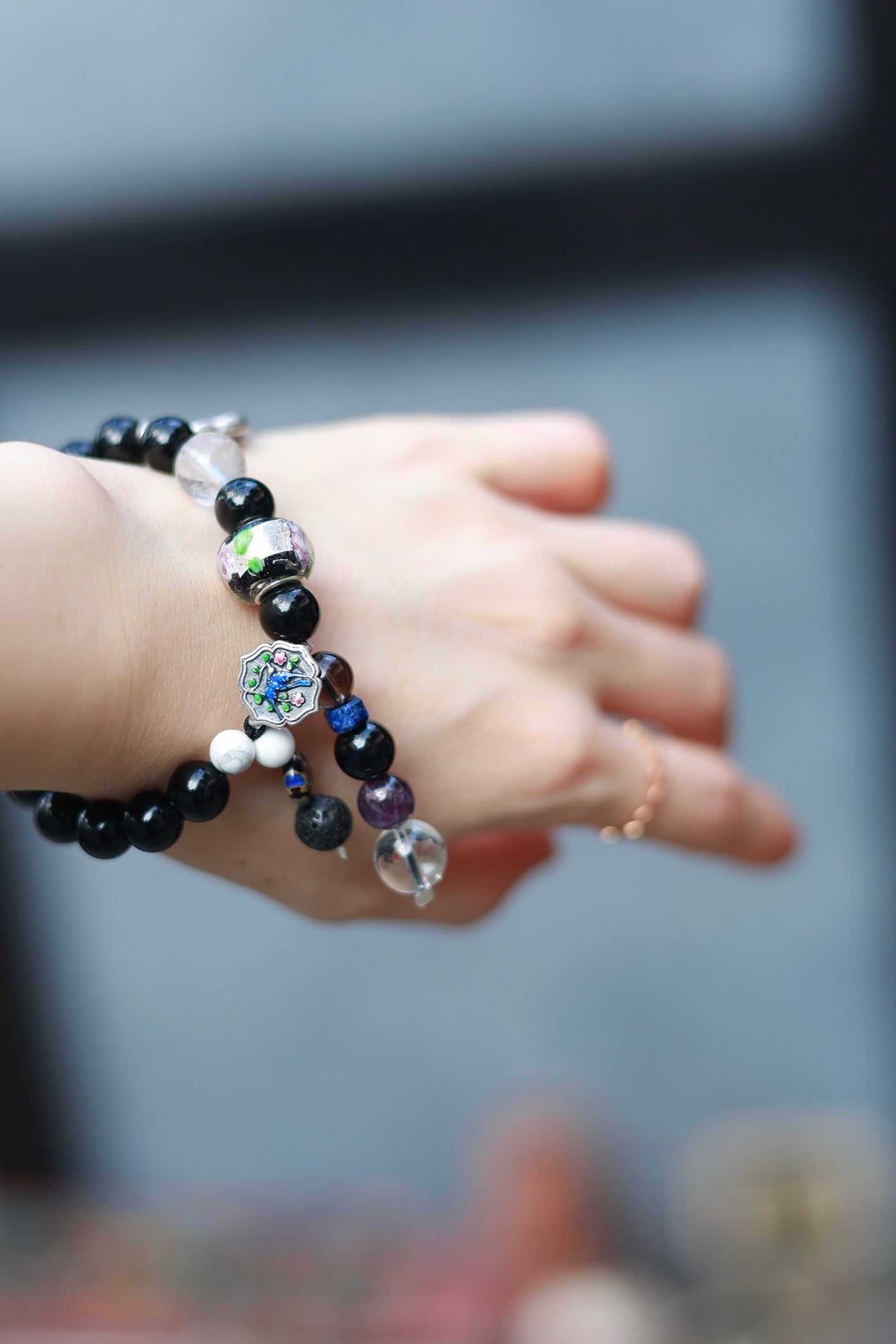 Obsidian Silver Bracelet